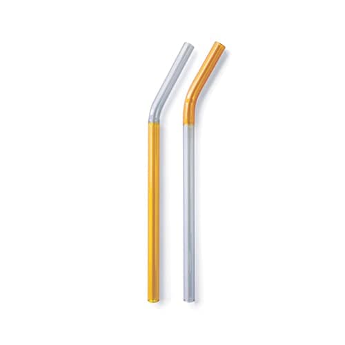 アマブロ ツートーン グラス ストロー amabro TWO TONE GLASS STRAW 1713 グレーxアンバー