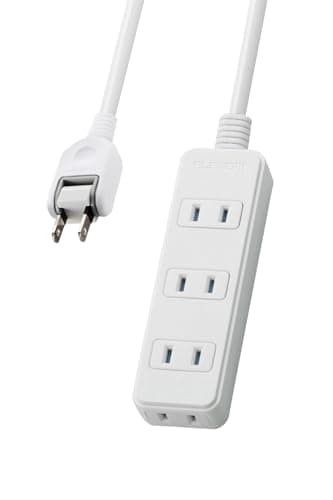 エレコム 電源タップ 雷ガード スウィングプラグ ほこりシャッター付 4個口 2m ホワイト T-KST02-22420WH