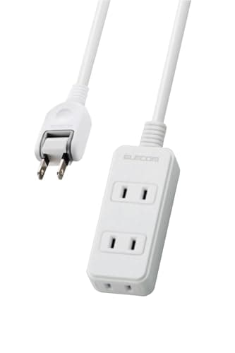 エレコム 電源タップ 雷ガード スウィングプラグ 3個口 2m ホワイト T-KS02-2320WH