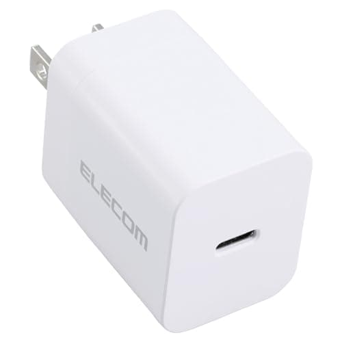 エレコム 充電器 Type-C USB-C 20W USB PD対応 1ポート PSE認証品 GaN採用 折りたたみ式プラグ ホワイト EC-AC6820WH