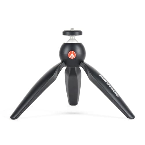 マンフロット(Manfrotto) ミニ三脚 PIXI ブラック カメラ用ミニ三脚 動画用ハンドグリップ 耐荷重1kg 高さ13.5cm 自重0.17kg アルミニウム イタリア製 ミラーレスカメラ 一眼レフカメラ コンパクトカメラ スマホ MTPIXIMII-B