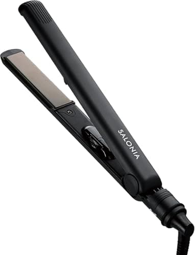 SALONIA サロニア ストレートアイロン ヘアアイロン 24mm ブラック SL-004SAB 【Amazon.co.jp限定】