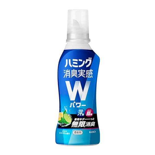 ハミング消臭実感Ｗパワー 柔軟剤 思春期汗臭・オトナ脂臭 着用中ずーっと無限消臭 クリアシトラスの香り 本体510ｍｌ