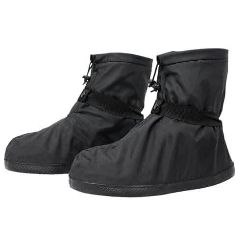 [ミタス] レインシューズカバー 【国内メーカー 正規品】 メンズ レディース 滑り止め付き 雨の日対策 コンパクト収納 携帯用 通勤 通学 アウトドア対応 PVC素材 防水靴カバー （ブラック） TN-RNSC-BK-XXXL