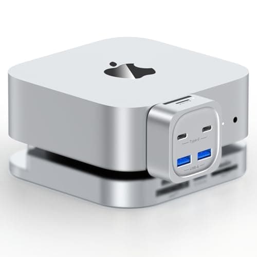 Mac mini M4 ハブ、6-in-1 フロントアクセスドッキングステーション