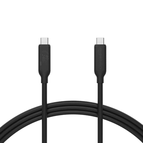 Amazonベーシック USB-C - USB-C 4 高速充電ケーブル 40Gbps 8Kビデオ 240W USB-IF認証取得 Thunderbolt 4/3対応 Apple iPhone 16/15 iPad Samsung Galaxy タブレット ノートパソコン用 1.01m ブラック