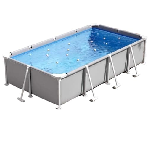 フレームプール屋外折りたたみスタンドスイミングプール (4.00m x 2.11m x 81cm グレー (5641MP))