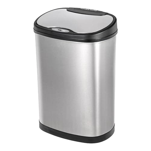 モーションセンサーオーバルゴミ箱 自動タッチレス 42L ステンレススチール製 DZT-42-13