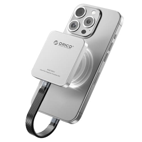 ORICO 2TB MagSafe対応 USB4.0 超薄型SSD外付け Thunderbolt3/4対応 超3700MB/s高速転送 アルミニウム合金 iPhone 17/16 Pro Max用4K 120Hz ProRes HDR記録・保存 マグネット式ポータブルSSD USB-Cデバイス対応 - K40MINI