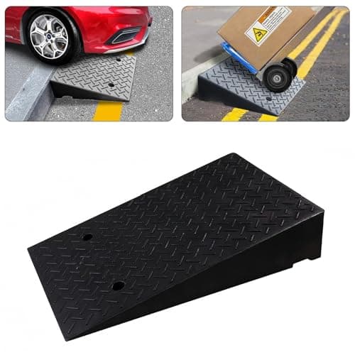 駐車場 段差プレート スロープ 段差解消 段差スロープ 5cm 6cm 7cm 8cm 9cm 10cm 12cm 15cm 段差用 カースロープ 段差 diy 車 車庫 バイク スロープ 玄関 庭 転倒防止 階段 滑り止め バイク 車椅子段差解消 バリアフリー ガレージ 室内・屋外用 (50 x 80 x 10cm)