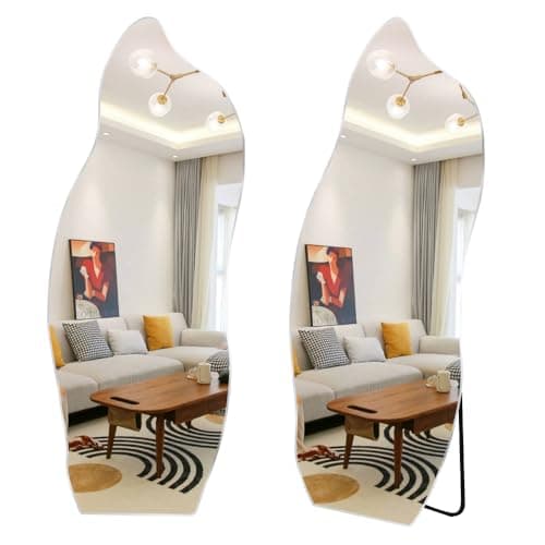 鏡 スタンドミラー 全身 姿見鏡 ウェーブミラー