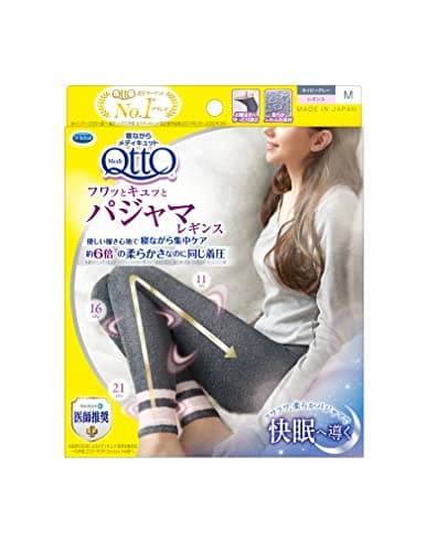 フワッとキュッと パジャマ レギンス ネイビーグレー M