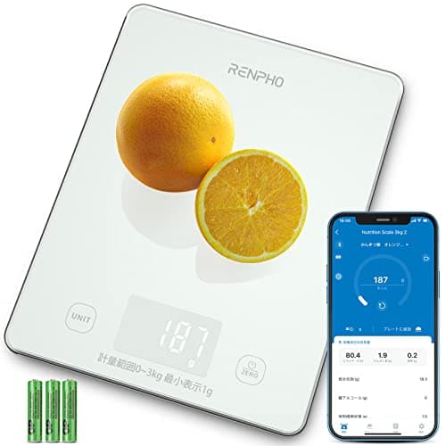 キッチンスケール レンフォ デジタル スマホ連動 3kg 1g単位 高精度センサー R-T003