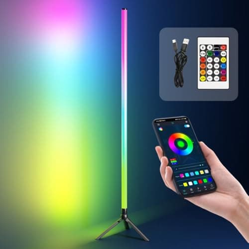 フロアライト RGB フロアランプ 間接照明 リモコン付き USB式 高さ100cm LED-HEJ13