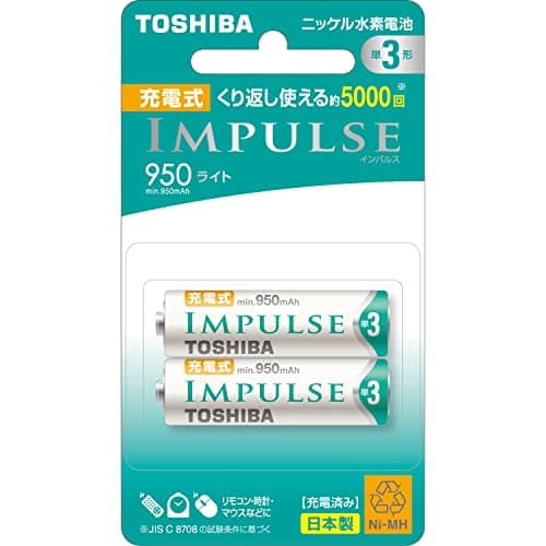 ニッケル水素電池 充電式IMPULSE ライトタイプ 単3形充電池 TNH-3LE2P