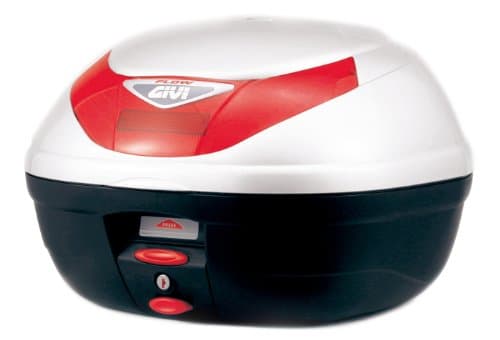 バイク リアボックス モノロック 35L FLOWシリーズ E350B906 パールホワイト塗装 レッドレンズ