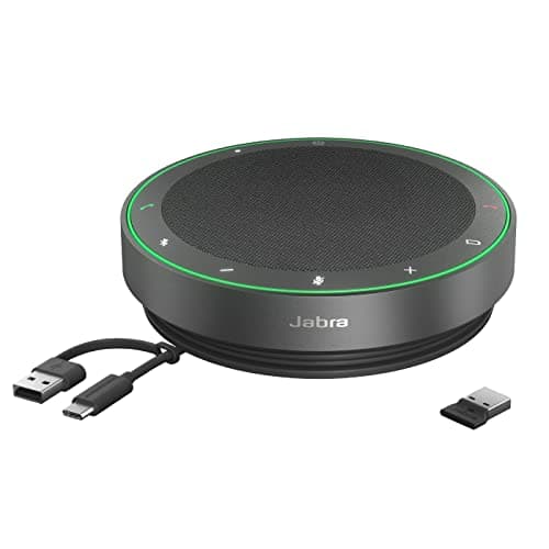 Jabra Speak2 75 Link 380a スピーカーフォン USB-Aドングル付属 [国内正規品] 会議用マイクスピーカー 最上位モデル 最新ノイズキャンセリング機能 有線/無線接続 UC ユニファイドコミュニケーション 最先端ビームフォーミングマイク スーパーワイドバンドオーディオ 65mmフルレンジスピーカー USB A/USB C接続