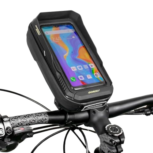 GORIX(ゴリックス)ハンドルバッグ 自転車 スマホ 防水 スマホホルダー クロスバイク ミニベロ 電動自転車 フロントバッグ タッチスクリーン 360度回転 スマホ収納 (active H3)