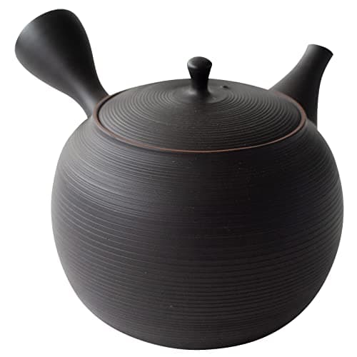 常滑焼 玉光窯 「たっぷり注げて洗いやすい」 急須 セラメッシュ 陶製茶こし 大容量 約480ml 黒窯変 筋入り柄