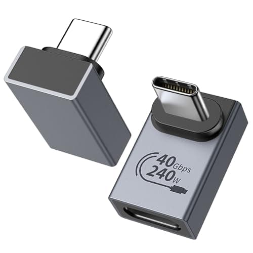 TypeC 変換アダプタ 240W 2個セット TiMOVO 正L字型 USB4.0 OTG対応 【240W急速充電 8K/4K/2K/60Hz映像出力 48V/5A 40Gbps高速データ転送】 type-c アダプタ 90度 iPhoneAir/iPhone17/17Pro/16/15/Switch2/MacBook Pro/Air/Pad Pro/などTypeCデバイスに対応 Gray