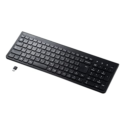 キーボード ワイヤレス USB Type-C接続 充電式 スリム ブラック SKB-WL31CBK