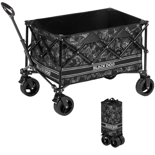 キャリーワゴン 容量160L・使用荷重100kg ワンタッチ収束型 自立式 アウトドアワゴン キャンプ カート 陸鯨 おしゃれ (お花) CBD2550JJ026