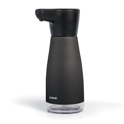 AIKE 磁気充電式 ソープディスペンサー 自動 液体タイプ キッチン 食器用洗剤 ディスペンサー IPX7防水 吐出量5段階 420ml 誤操作防止機能付き ステンレス仕上げ AK1337(ブラック)