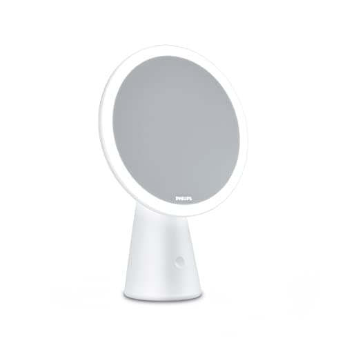 Philips(フィリップス) LEDライト付き 女優鏡 3色照明モード 角度調整可能 95%自然光再現 化粧鏡 メイクアップミラー USB充電 女優ミラー 女優ライト ブルーライトカット【日本正規品】 DSK205 白