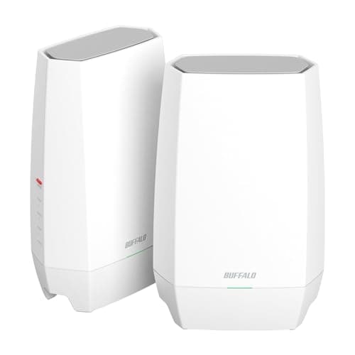【Amazon.co.jp限定】 バッファロー WiFi ルーター 無線 LAN Wi-Fi 6E 11ax 6GHz AXE5400 メッシュ 2個セット トライバンド 6ストリーム 有線 2.5Gbps エコパッケージ 【 iPhone 17 / Air / 16 / Nintendo Switch 2 / PS5 動作確認済み 】 WNR-5400XE6P/2SN