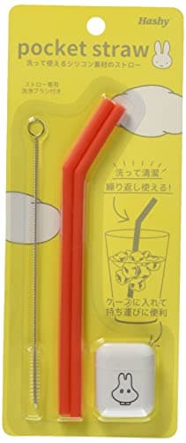 ストロー ポケットシリコンストロー おばけ MF-8257 レッド