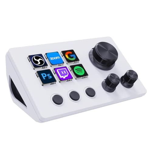 TreasLin ショートカットキーボード ストリームコントローラー デッキ - OBS、Twitch、YouTubeでアクションをトリガーする12個のカスタマイズ可能なLCDマクロキー - コンテンツクリエイター、ストリーミング、ゲーミング向け - PCおよびMac対応 - N3 ホワイト