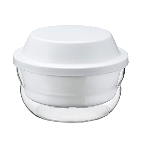 HARIO(ハリオ) ガラスのレンジ蒸し器 満水容量1200ml レンジで簡単調理 ホワイト 日本製 電子レンジ おかず クリームスープ 手作り XMK-120-W