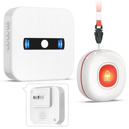 DAYTECH 呼び出しベル 介護 高齢者用 ナースコール 家庭用 ワイヤレスコールボタン 緊急ボタン 高齢者 介護用ブザー sos アラーム 無線 防水 呼び出しチャイム 呼び出し装置 家庭/病院/老人ホーム対応 CC02
