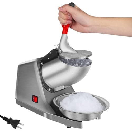 かき氷機 電動 300Wハイパワー 80kg/h砕氷量 30dB低騒音 2200r/min回転数 専用保護カバー/ステンレス製特大トレイ付き マイクロスイッチ 放熱機能 業務用/家庭用 日本語説明書付き