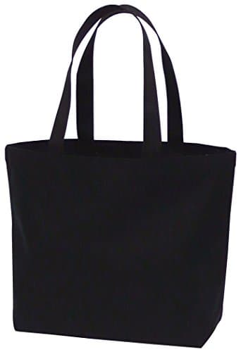 厚手コットンバッグ トートMワイド 黒 8408
