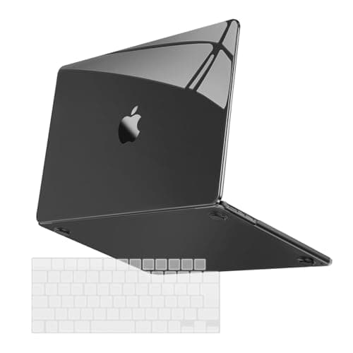 MOSISO 対応機種 MacBook Air 13インチ ケース M5 M4 M3 M2 2026 2025-2022リリース A3449 A3240 A3113 A2681、超薄型 天然 美しさ 保護ケース 対応機種 MacBook Air 13.6インチ プラスチックハードシェルカバー & (日本語 JIS配列)キーボードカバー(クリスタル ブラック)