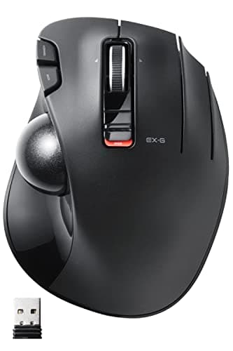 エレコム ワイヤレス トラックボールマウス EX-G 握りの極み 6ボタン チルトホイール(左右スクロール) ブラック M-XT3DRBK