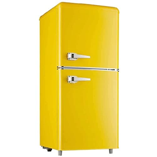 自立型冷蔵庫冷蔵庫、両開きドアレトロ冷蔵庫、冷蔵+冷凍、容量118L、7速制御、450 * 445 * 900mm