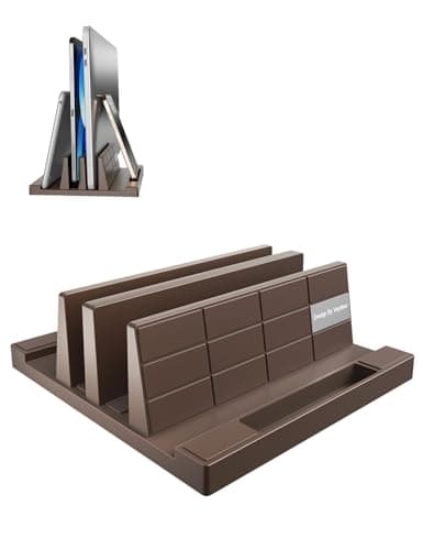 縦型 ノートパソコンスタンド PCスタンド 縦置き 携帯電話ホルダー 4-in-1収納 幅調整可能 laptop stand ABS樹脂製 MacBook/iPad/Chromebook/Surface/Dellなどに対応