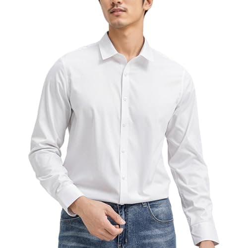 ワイシャツ 長袖 メンズ ノーアイロン 形態安定 吸汗速乾 通気 竹繊維 涼しい 微ストレッチ 薄手 カジュアル ビジネス 接触冷感 抗菌 防臭 イージーケア 無地 おしゃれ 春 夏 秋