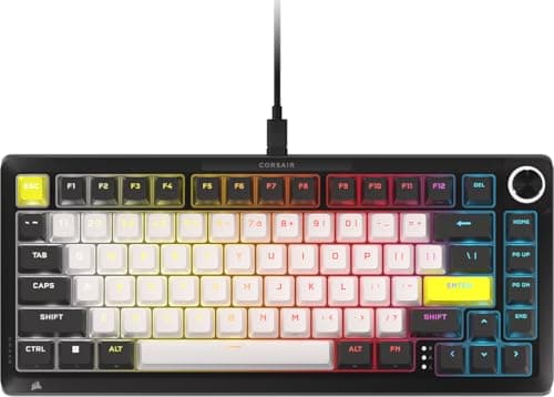 Corsair MAKR PRO 75 ホールエフェクト DIY 有線 磁気メカニカル ゲーミングキーボード – 75%レイアウト MGX ハイパードライブスイッチ デュアルアクチュエーション ラピッドトリガー FlashTap SOCD 8,000Hz US配列 – ブラック