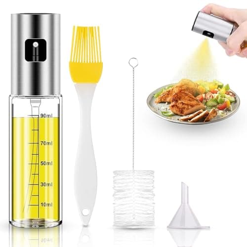 オイルスプレー 料理用 100ml オイルミスト 霧吹き ガラス製 目盛り付き 食用油 醤油 オイルスプレーボトル キッチン/エアフライヤー/グリル/バーベキュー用