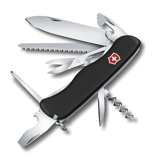 VICTORINOX(ビクトリノックス) アウトライダーナイフ ブラック アウトドア 釣り スイス・アーミーナイフ 多機能 キャンプ のこぎり付き 14機能を搭載したスイス製マルチツール十徳ナイフ【国内正規品】 0.8513.3