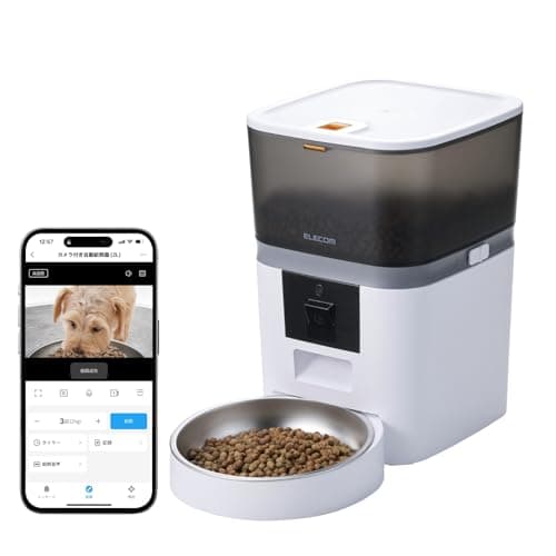 エレコム 自動給餌器 カメラ付き 4L PET-AF01CAWH