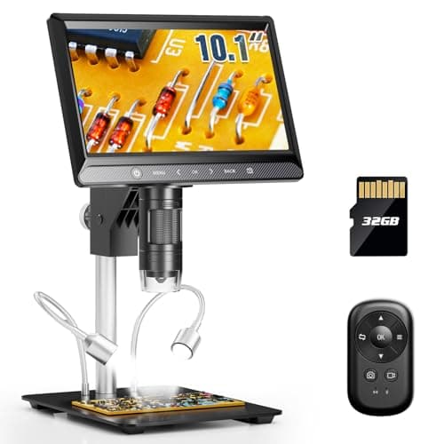 デジタル顕微鏡 10.1インチ大画面 LCD電子顕微鏡 1200X コイン顕微鏡 11"Proスタンド 液晶顕微鏡 金属ベース 電子修理 溶接顕微鏡 コイン拡大鏡 USB顕微鏡 回路基板修理 コイン鑑賞 生物観察 ビデオ顕微鏡 日本語対応 大人用 マイクロスコープ DM702