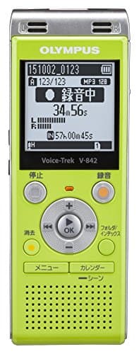 OLYMPUS ICレコーダー VoiceTrek 4GB MicroSD対応 V-842 ライムグリーン V-842 LGR