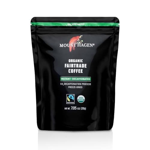 マウントハーゲン オーガニック フェアトレード インスタントコーヒー カフェインレス 詰め替え用 ジップバッグ 200g