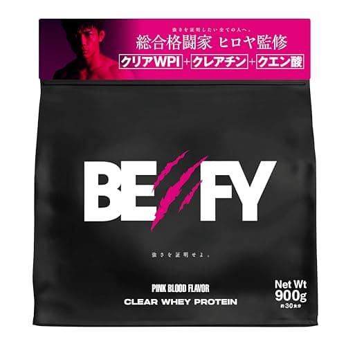 クリア ホエイ プロテイン RIZINヒロヤ監修 900g エナジードリンク味 WPI ぷろていん ビーフィ クエン酸 クレアチン