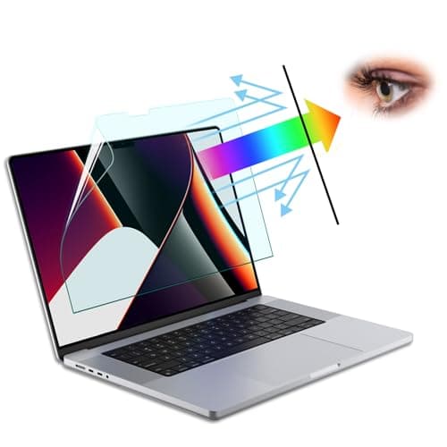 SumNeol ブルーライトカット フィルム MacBook Pro 16インチ(M5 Pro/M5 Max 2026年、M4/M3/M2 Pro/Max)対応 2023/2021モデル アンチグレア フィルター 液晶 保護フィルム 超反射防止/気泡防止/アンチスクラッチ/アンチラジエーションフィルム/タッチパネル対応 HD 保護フィルム ブルーライトカット フィルム
