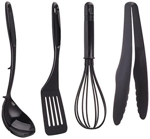 【BLKP】 フライ返し / おたま / トング / 泡だて器 ナイロン キッチン ツール 4点 セット 限定 ブラック BLKP 黒 G-8126